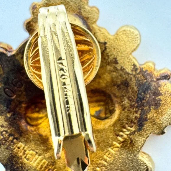 Stephen Dweck Vermeil Sterling Silver Vtg Clip-On Earrings Gemstone Floral - Picture 5 of 16